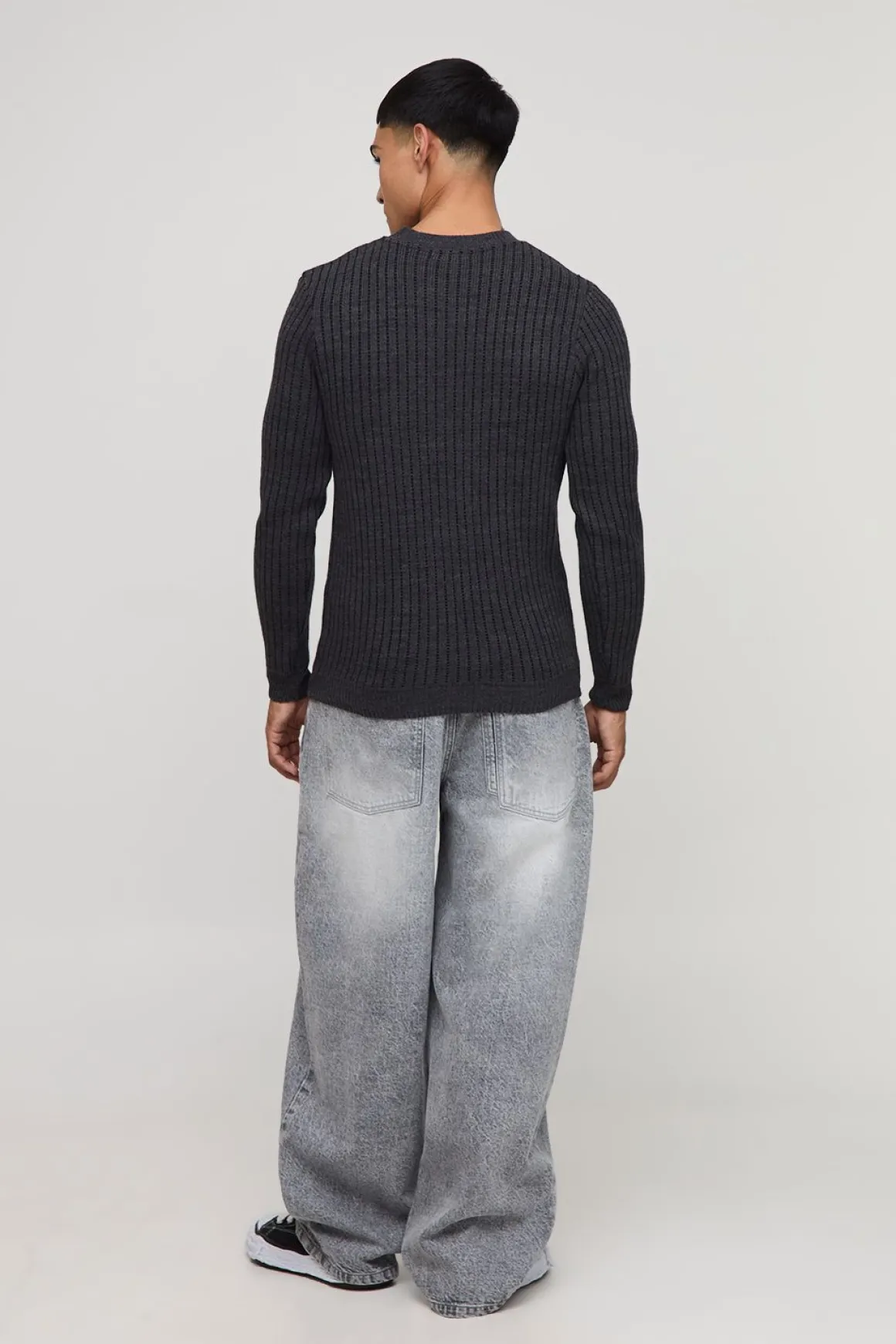 M Star Pull-over ajusté en maille côtelée