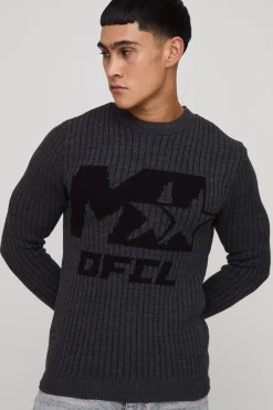 M Star Pull-over ajusté en maille côtelée
