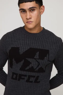 M Star Pull-over ajusté en maille côtelée