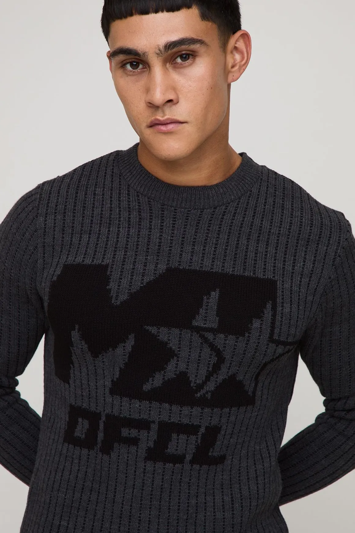 M Star Pull-over ajusté en maille côtelée