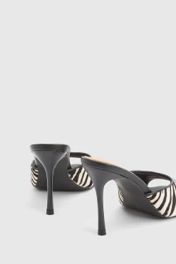 KarenMillen Mule À Bout Ouvert En Cuir Imprimé Peau De Poney< Chaussures À Talons