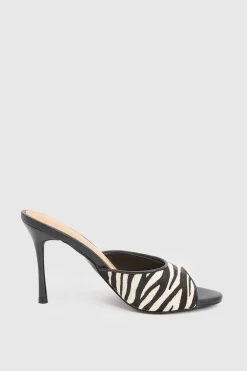 KarenMillen Mule À Bout Ouvert En Cuir Imprimé Peau De Poney< Chaussures À Talons