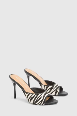 KarenMillen Mule À Bout Ouvert En Cuir Imprimé Peau De Poney< Chaussures À Talons