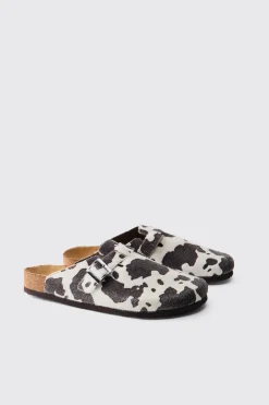 boohooMAN Mule En Fausse Peau De Vache<Homme Sandales Et Claquettes