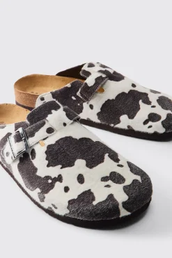 boohooMAN Mule En Fausse Peau De Vache<Homme Sandales Et Claquettes