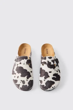 boohooMAN Mule En Fausse Peau De Vache<Homme Sandales Et Claquettes