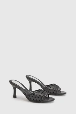 Mules Abbie À Talons Aiguilles Moyens En Synthétiquecuir À Pois