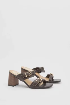 Mules Axel À Talon Bloc En Synthétiquecuir Avec Détail Boucle