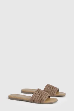 boohoo Mules À Bout Carré Effet Crochet< Sandales