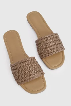 boohoo Mules À Bout Carré Effet Crochet< Sandales