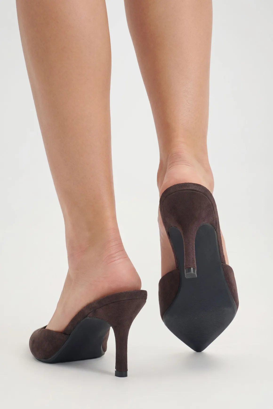 Mules À Bout Carré En Synthétique
