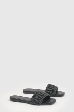 boohoo Mules À Bout Carré Matelassées Avec Détails Texturés< Sandales