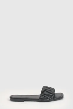 boohoo Mules À Bout Carré Matelassées Avec Détails Texturés< Sandales