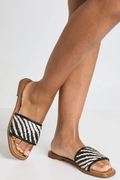 Mules À Bride Contrastée Tissée