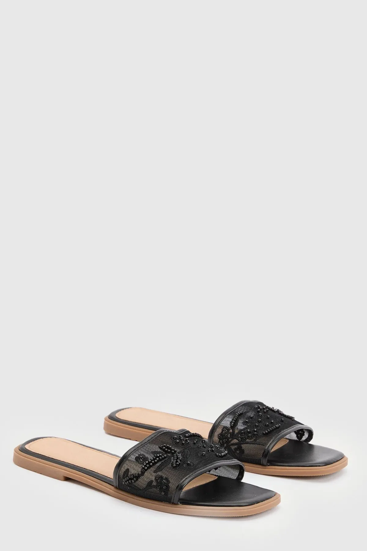 boohoo Mules À Bride En Mesh Ornée De Perles< Sandales