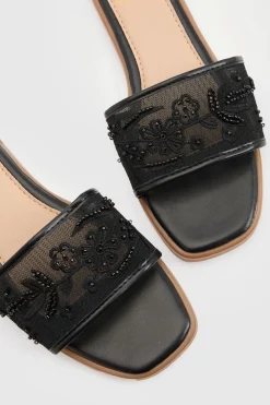 boohoo Mules À Bride En Mesh Ornée De Perles< Sandales