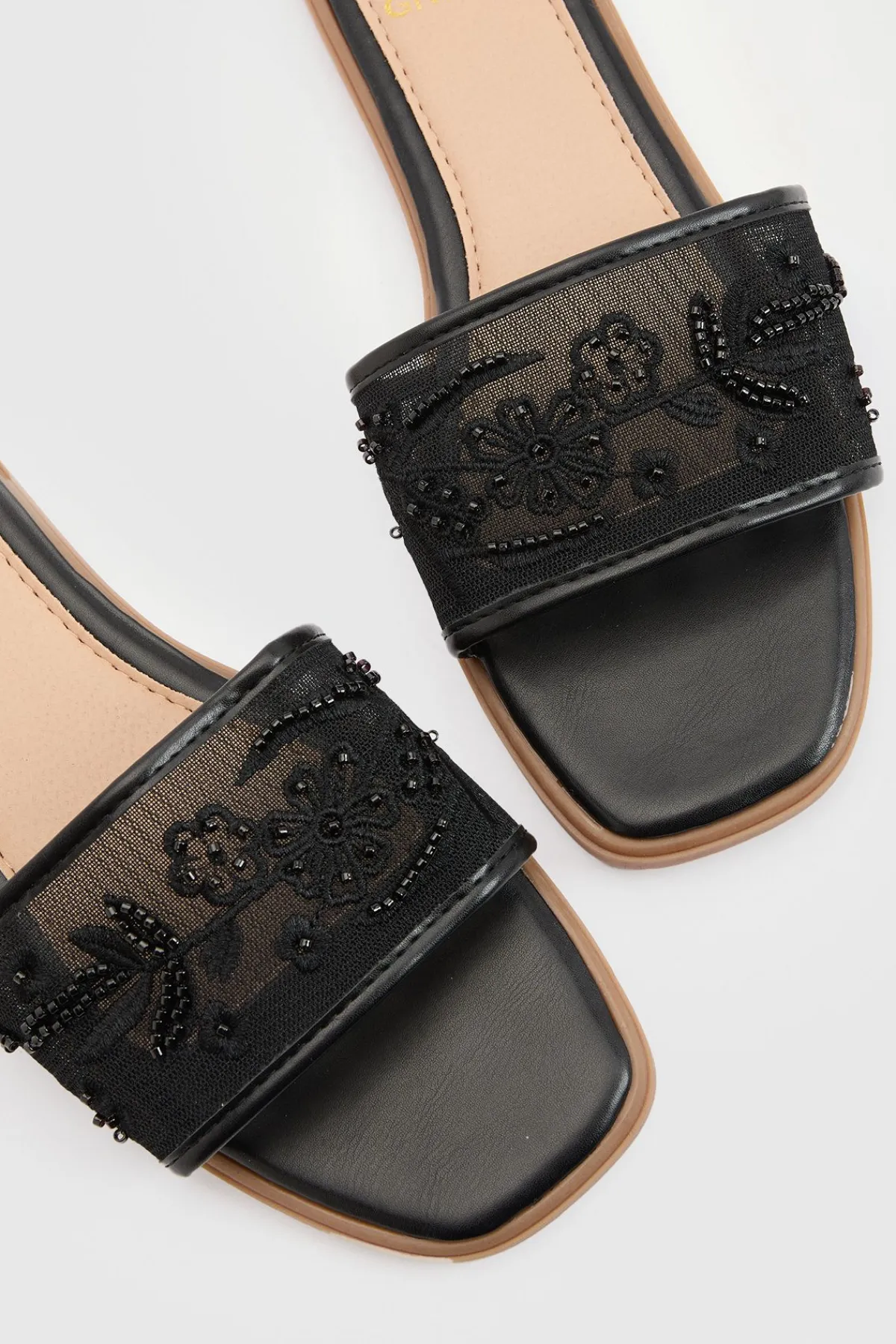 boohoo Mules À Bride En Mesh Ornée De Perles< Sandales