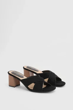 Wallis Mules À Brides Croisées En Synthétique Beau< Chaussures À Talons|Sandales