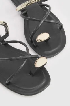 Mules À Brides Entrecroisées Avec Détail Hardwear
