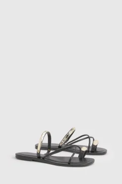 Mules À Brides Entrecroisées Avec Détail Hardwear