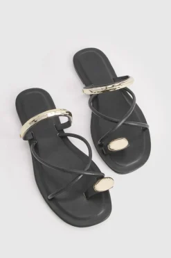 Mules À Brides Entrecroisées Avec Détail Hardwear