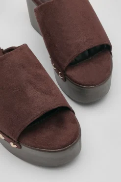 Oasis Mules Compensées Casual Pattie En Synthétique À Plateforme Épaisse< Sandales|Sandales Compensées