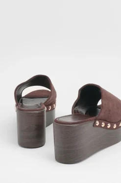Oasis Mules Compensées Casual Pattie En Synthétique À Plateforme Épaisse< Sandales|Sandales Compensées