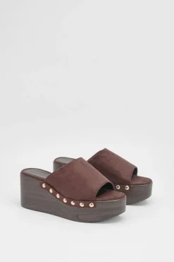 Oasis Mules Compensées Casual Pattie En Synthétique À Plateforme Épaisse< Sandales|Sandales Compensées