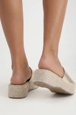 Mules Compensées Style Espadrilles