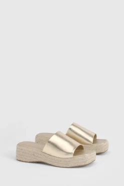 Mules Compensées Style Espadrilles