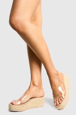 Mules compensées transparentes