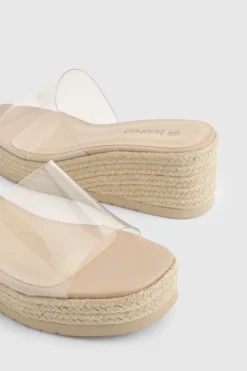 Mules compensées transparentes