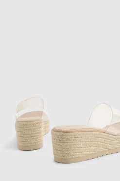 Mules compensées transparentes