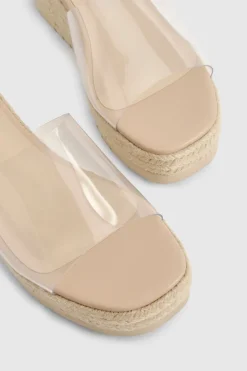 Mules compensées transparentes