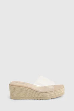Mules compensées transparentes