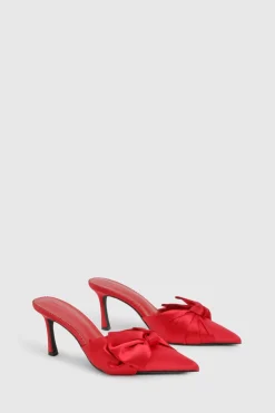 boohoo Mules de cour avant à nœud en satin, édition limitée< Chaussures Festives|Chaussures À Talons