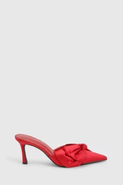 boohoo Mules de cour avant à nœud en satin, édition limitée< Chaussures Festives|Chaussures À Talons