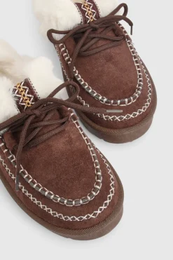 Mules Douillettes à Détail de Surpiqûre