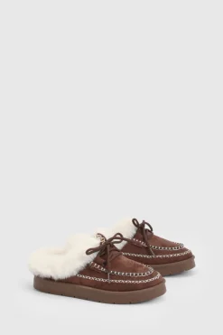 Mules Douillettes à Détail de Surpiqûre