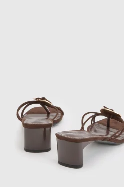 Mules À Entre-doigts En Synthétique Avec Détails De Quincaillerie Et Brides