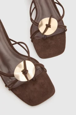 Mules À Entre-doigts En Synthétique Avec Détails De Quincaillerie Et Brides