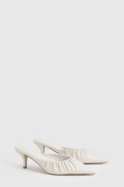 boohoo Mules Fermées À L'avant À Talon Mi-haut Avec Détail Froncé< Chaussures Festives|Chaussures À Talons