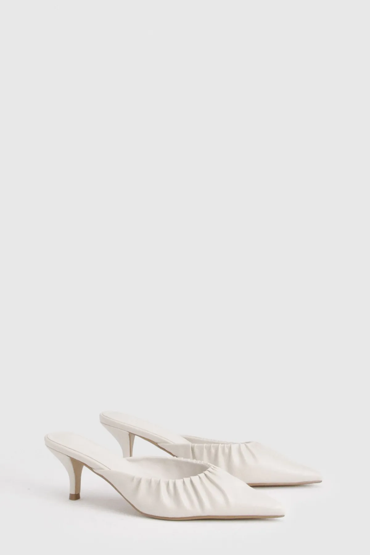 boohoo Mules Fermées À L'avant À Talon Mi-haut Avec Détail Froncé< Chaussures Festives|Chaussures À Talons