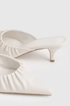 boohoo Mules Fermées À L'avant À Talon Mi-haut Avec Détail Froncé< Chaussures Festives|Chaussures À Talons