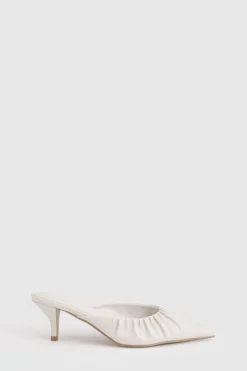 boohoo Mules Fermées À L'avant À Talon Mi-haut Avec Détail Froncé< Chaussures Festives|Chaussures À Talons