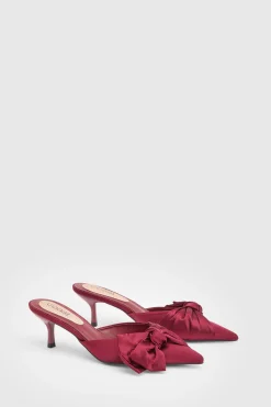 Mules Frieda À Talon Aiguille Bas Avec Nœud En Satin