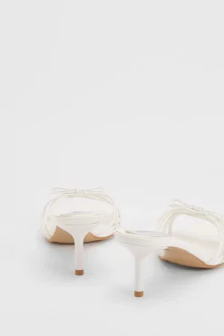Mules Karla À Talon Aiguille Moyen En Synthétiquecuir Avec Détail Nœud