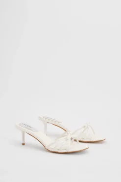 Mules Karla À Talon Aiguille Moyen En Synthétiquecuir Avec Détail Nœud