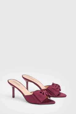 Mules Lia À Talon Aiguille Haut Avec Nœud En Satin