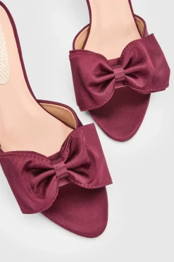 Mules Lia À Talon Aiguille Haut Avec Nœud En Satin